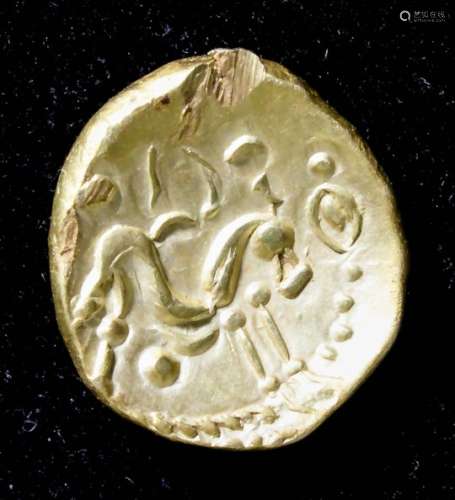 A Gallo-Belgic E uniface gold Stater (Ambiani - circa 60-50 B. C.), (weight 6.1 grammes -