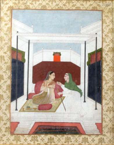 INDIAN SCHOOL, 19th century, various style, including two erotic scenes, a courtyard scene of two