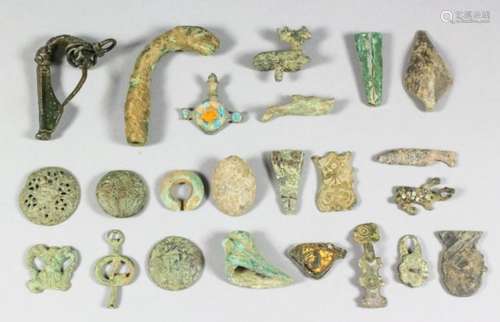 A collection of primarily copper alloy objects of medieval and post medieval date, including - a