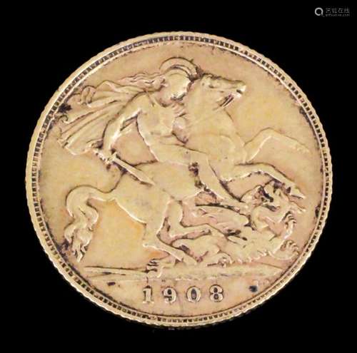 An Edward VII 1908 half Sovereign