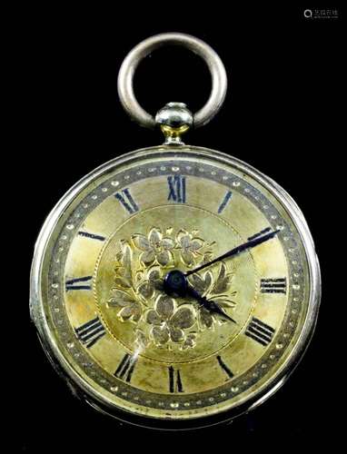 A late 19th Century Swiss lady's pocket watch by Lepaute of Geneva, the gilt dial with Roman