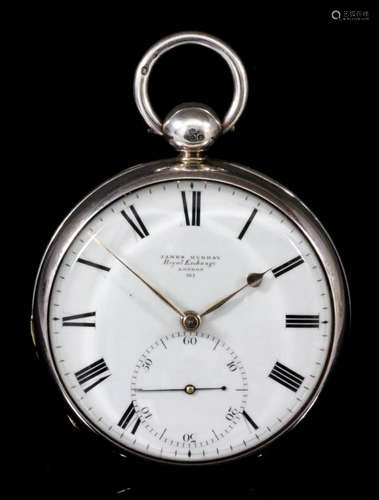 A George IV silver Consular cased pocket chronometer by James Murray, Royal Exchange, London, No.