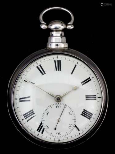 A George IV silver pair cased pocket watch by Thomas Adamson of Liverpool, No.242, the white