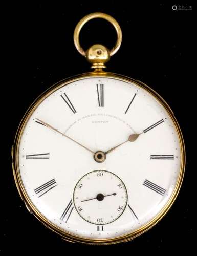 A late Victorian 18ct gold consular cased lever pocket watch by Frodsham & Baker, 31 Gracechurch