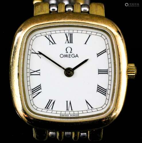 A modern lady's Omega bi-metallic cased manual wind quartz wristwatch, serial No. 53750134, the