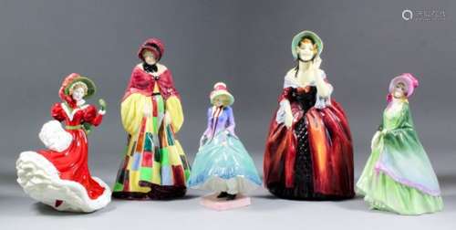 Five Royal Doulton bone china figures - 