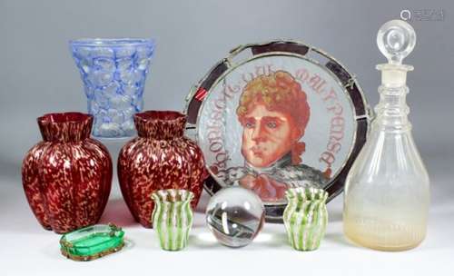 A small collection of 19th/20th Century glassware, including - early 20th Century French clear and