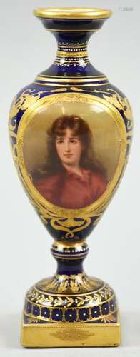 Beautiful French 19th. C. Cobalt & Gold Gilt Portrait