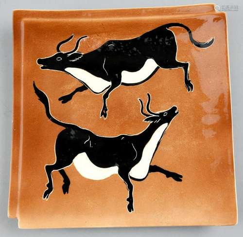 Retro Kay Mallek Studio Cave Painting Plate