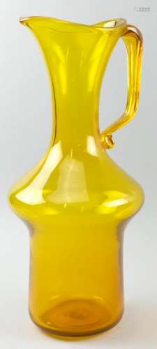 Mid Century Blenko Tangerine Glass Pitcher