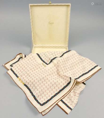 Vintage GUCCI Silk Scarf in Box