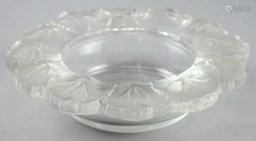 Lalique Crystal Honfleur Geranium Flower Bowl