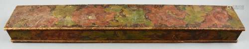 Antique Pyrography Long Wood Divided Box