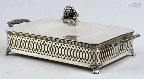 Vintage Relish Tray with Silverplate Stand Crescent Sil