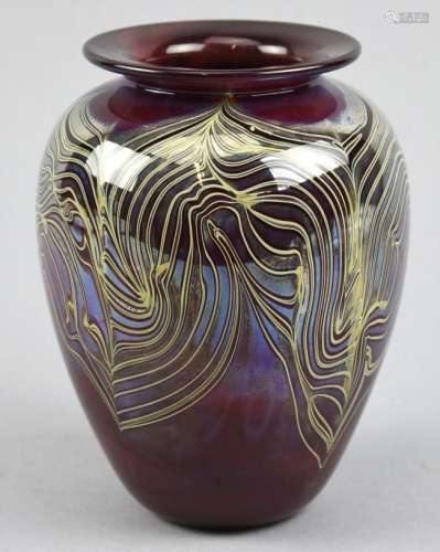 1999 Marc Boutte Iridescent Glass Vase