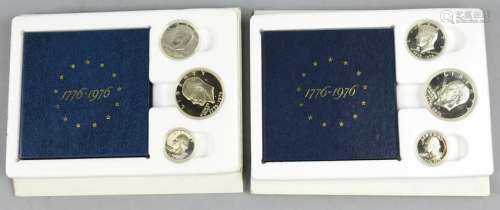 2 sets of US Bicentennial 1776-1976 Silver Proof Coins