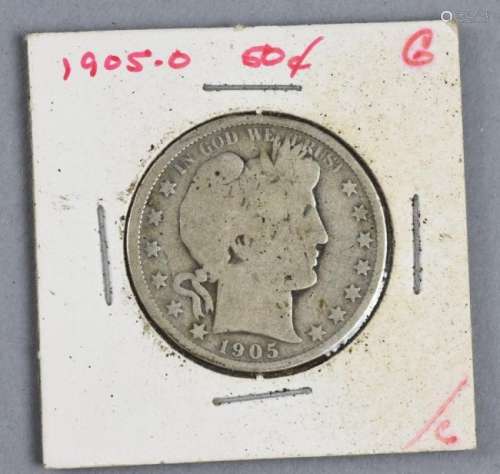 1905 O Barber Silver Half Dollar