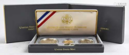 1991 Mount Rushmore Aniversary Gold Silver Coin Set