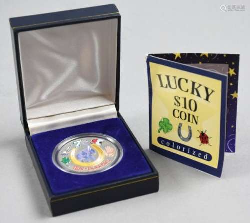 Lucky  10 Dollar Colorized Coin