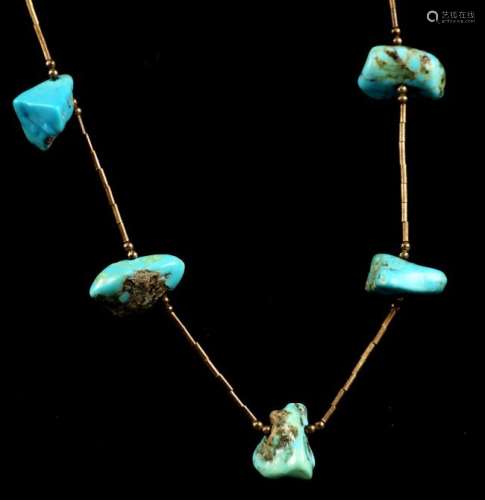 Vintage Chunk Turquoise Necklace