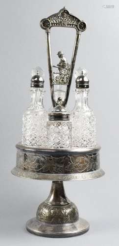 c1890 Meriden Silver Plate Cruet, Daisy & Button