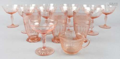 Lot of Vintage Pink Depression Glass