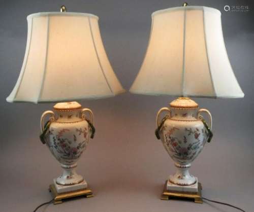 Vintage Meissen Style Japanese Porcelain Lamps