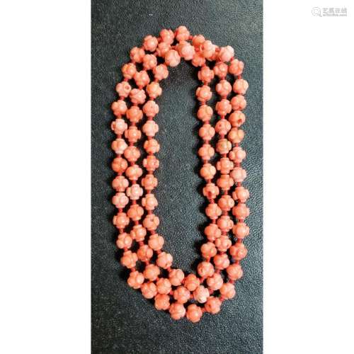 Vintage Coral Necklace 44 Grams