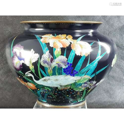 Antique Japanese Cloisonne Vase Meiji Period 19th C
