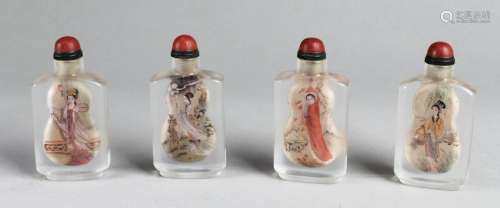 A Collection of Four Chinese Crystal Snuff Bottles