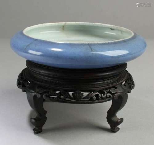Antique Round Porcelain Ink Washer with Stand