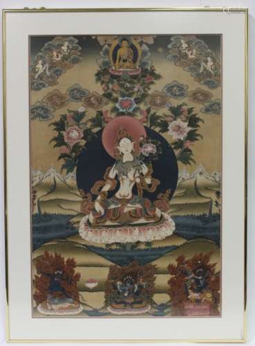 A Framed Thangka, early 20th C