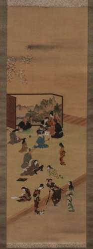 Antique Japanese Hanging Scroll Painting