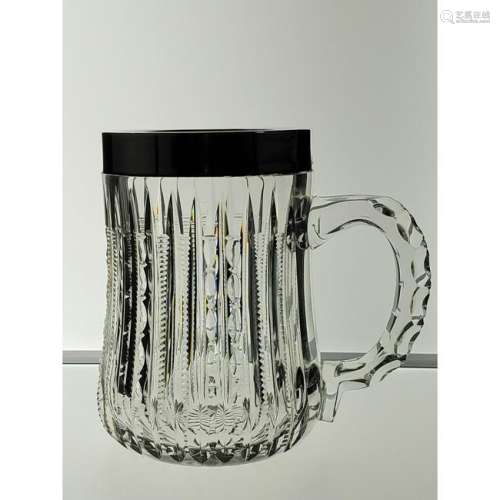 American Brilliant Pd Cut Glass Zipper Cut Beer Stein