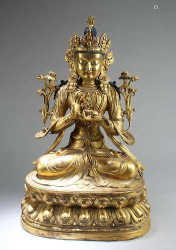 Chinese Gilt Bronze Buddha Statue