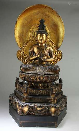 A Gilt Wood Buddha Statue