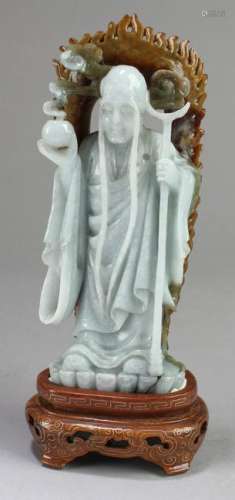 A Carved Jade Immortal Statue
