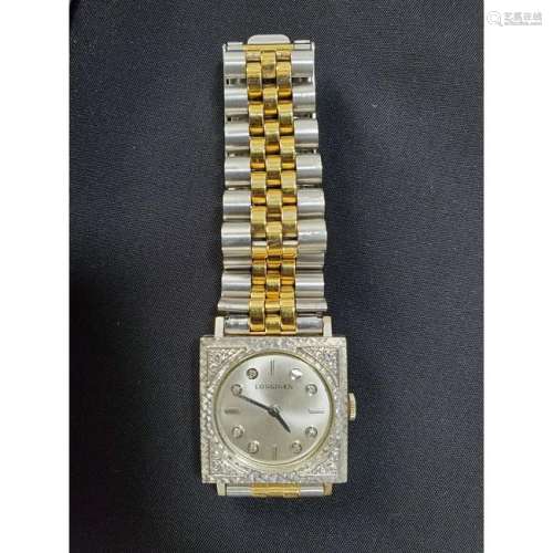 1950 Longines 14k White Gold w/ 20 Diamonds Men's Watch