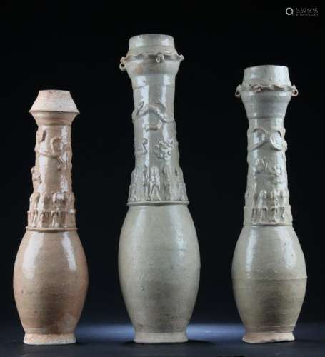 A Group of Three Pottery Vases