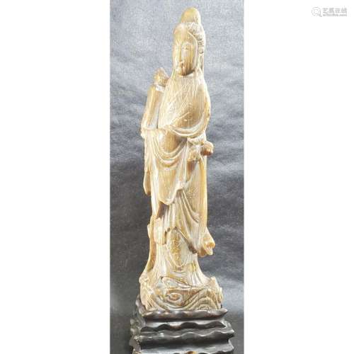 19th Century Chinese Soap Stone Kwan Yin