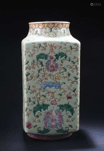 Chinese Famille Verte Porcelain Vase