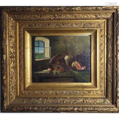 19th C Still Life Painting Signed E. Sommavilla Italian