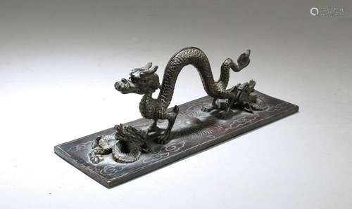 A Carved Bronze Ink Brush Holder