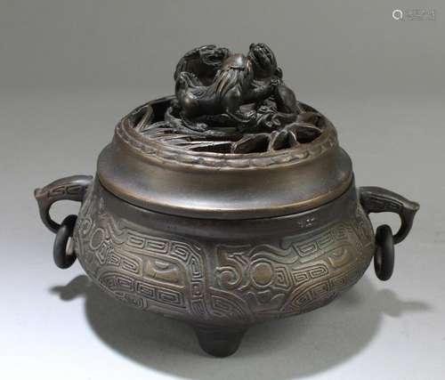 Antique Chinese Bronze Warmer