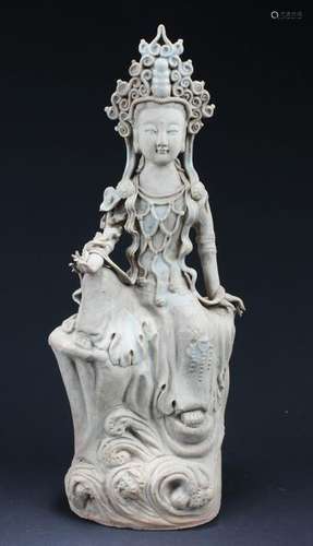 Antique Chinese Porcelain Bodhisattva Statue