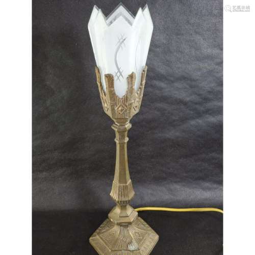 Vintage Slip Shade Deco Lamp