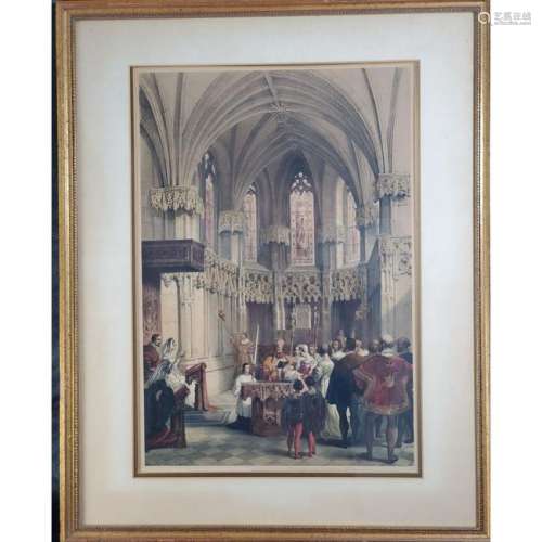 19th Century French Hand Colored Lithograph #1