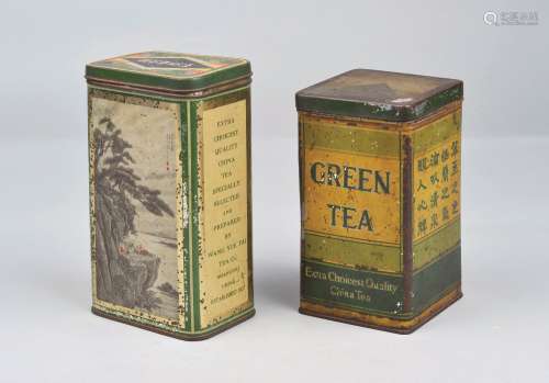 民国时期茶叶盒两只