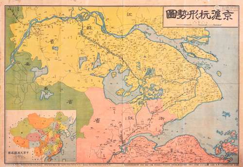 民国二十一年（1932年）三月淞沪抗战时期《京沪杭形式图》一张