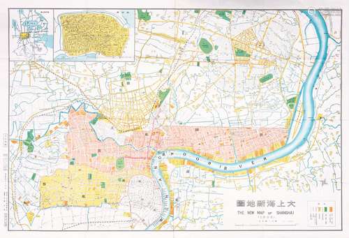 1938年抗战时期大上海新地图一张